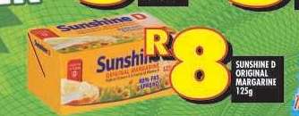 SUNSHINE D ORIGINAL MARGARINE 125g
