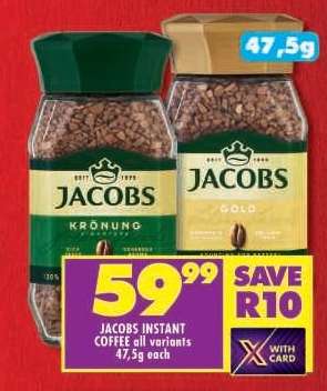 JACOBS INSTANT COFFEE all variants 47,5g each