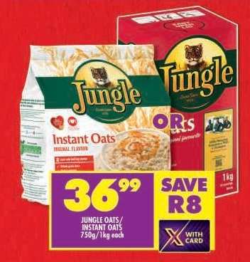 Jungle Oats/Instant Oats 750g/1kg each