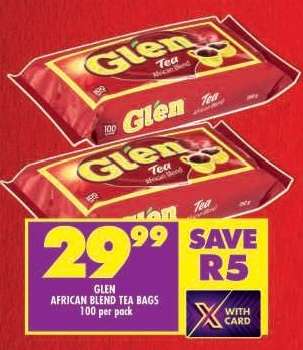 GLEN AFRICAN BLEND TEA BAGS