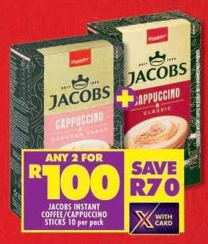 JACOBS INSTANT COFFEE/CAPPUCCINO STICKS 10 per pack