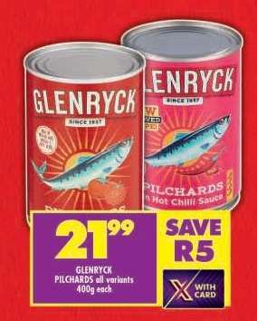 GLENRYCK PILCHARDS all variants