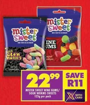 MISTER SWEET WINE GUMS/ SOUR WORMS SWEETS