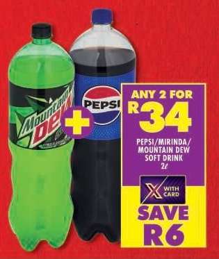 PEPSI/MIRINDA/MOUNTAIN DEW SOFT DRINK 2L