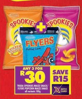 TRUDA SPOOKIES MAIZE SNACK/FLYERS POPCORN MAIZE SNACK