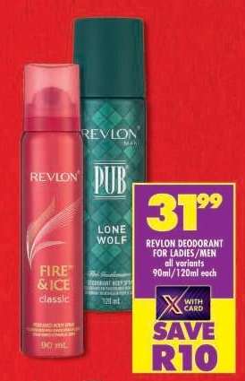 REVLON DEODORANT FOR LADIES/MEN