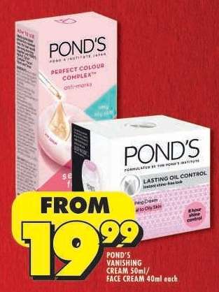POND'S VANISHING CREAM 50ml / FACE CREAM 40ml each