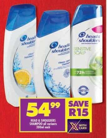 HEAD & SHOULDERS SHAMPOO all variants 200ml each