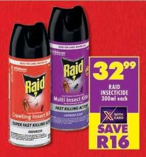 RAID INSECTICIDE 300ml each