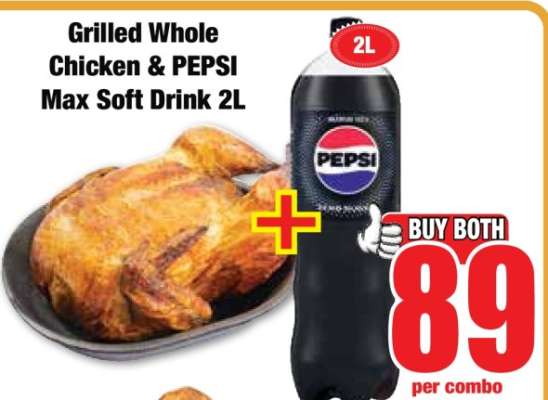 Grilled Whole Chicken & PEPSI Max Soft Drink 2L