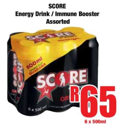SCORE Energy Drink / Immune Booster Assorted