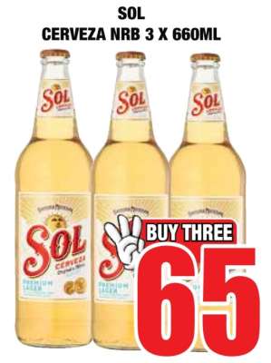 SOL CERVEZA NRB 3 X 660ML