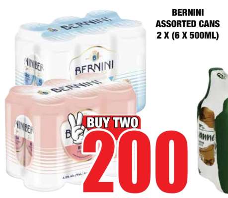 BERNINI ASSORTED CANS 2 X (6 X 500ML)