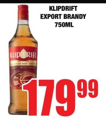 KLIPDRIFT EXPORT BRANDY 750ml