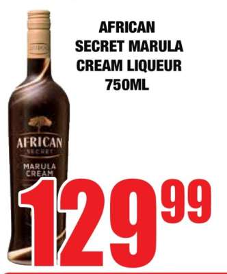 AFRICAN SECRET MARULA CREAM LIQUEUR 750ML