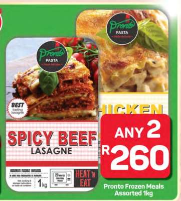 Pronto Frozen Meals Assorted 1kg