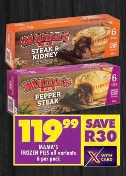 MAMA'S FROZEN PIES all variants 6 per pack