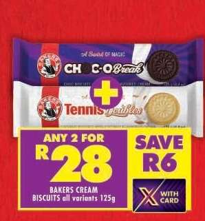 BAKERS CREAM BISCUITS all variants 125g