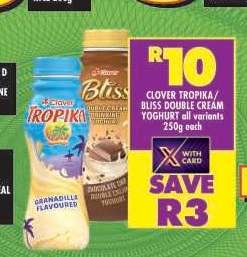 Clover Tropika/Bliss Double Cream Yoghurt