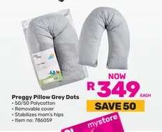 Preggy Pillow Grey Dots
