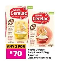 Nestlé Cerelac Baby Cereal 200 g Assorted (incl. Unsweetened)