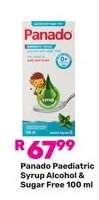 Panado Paediatric Syrup Alcohol & Sugar Free 100 ml
