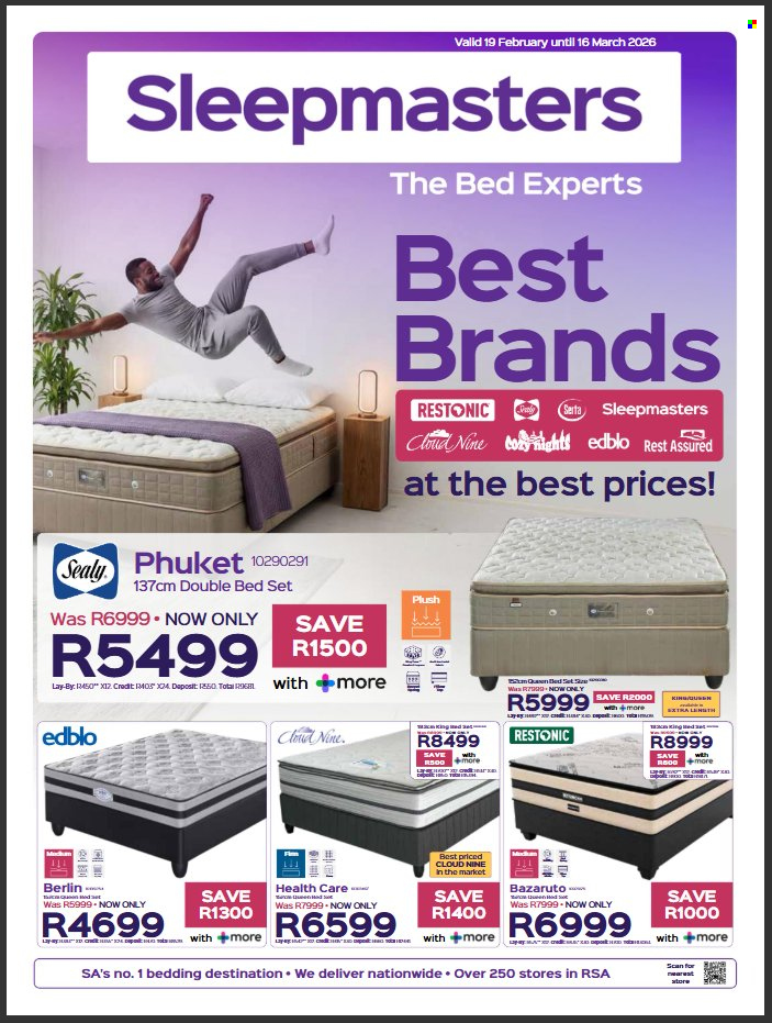 Sleepmasters specials - 19/02/2026 - 16/03/2026. Page 1