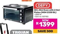 DEFY 30 L Mini Oven with 2 Hot Plates (MOH 2330 BL)