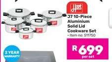 J7 10-Piece Aluminium Solid Lid Cookware Set