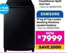 Samsung 19 kg AI Top Loader Washing Machine (WA80F19S8BFA)
