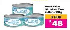 Great Value Shredded Tuna in Brine 170 g