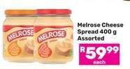 Melrose Cheese Spread 400 g Assorted