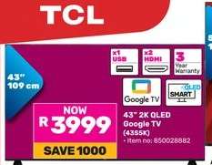 TCL 43" 2K QLED Google TV