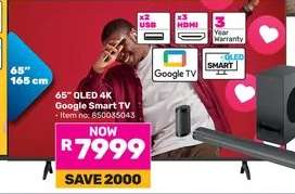 65” QLED 4K Google Smart TV