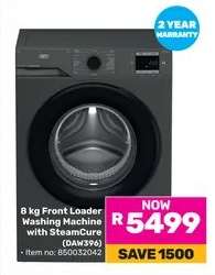 8 kg Front Loader Washing Machine with SteamCure (DAW396)