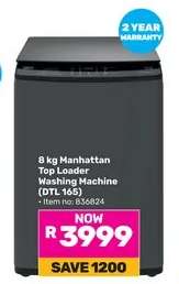 8 kg Manhattan Top Loader Washing Machine (DTL 165)