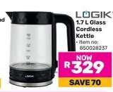 LÖGIK 1.7 L Glass Cordless Kettle