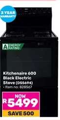 Kitchennaire 600 Black Electric Stove (DSS694)