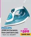 PHILIPS 2100 W Ceramic Iron (DST3011/20)