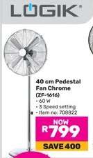 40 cm Pedestal Fan Chrome