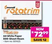 Mondi Rotatrim A4 White Paper 500 Sheet Ream