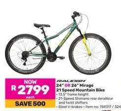 24" OR 26" Mirage 21 Speed Mountain Bike