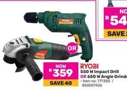 RYOBI 550 W Impact Drill OR 650 W Angle Grinder