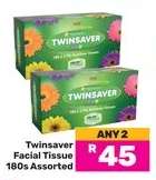 Twinsaver Facial Tissue 180s Assorted