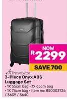 3-Piece Onyx ABS Luggage Set