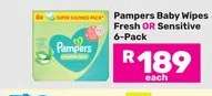 Pampers Baby Wipes Fresh OR Sensitive 6-Pack
