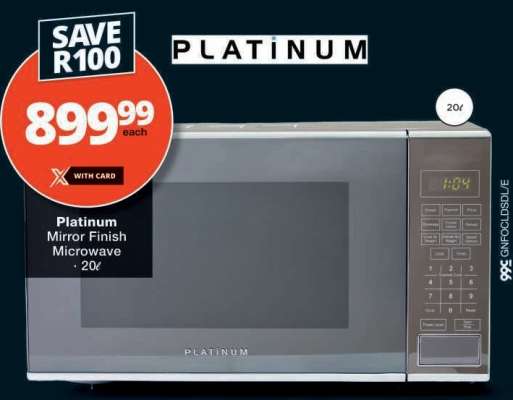 Platinum Mirror Finish Microwave