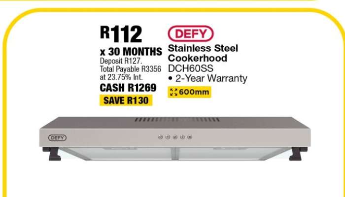 DEFY Stainless Steel Cookerhood DCH60SS