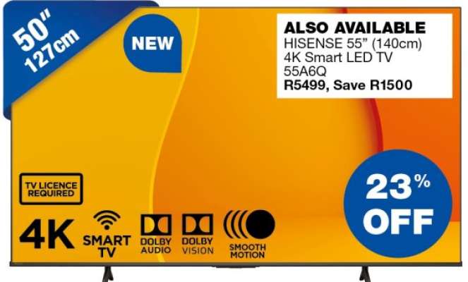 Hisense 55" (140cm) 4K Smart LED TV 55A6Q