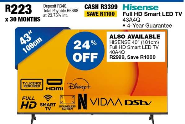 Hisense Full HD Smart LED TV 43A4Q